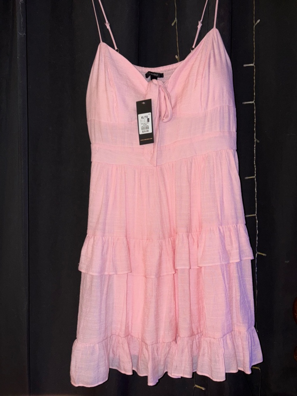 Baby pink forever 21 tiered sundress xl NWT